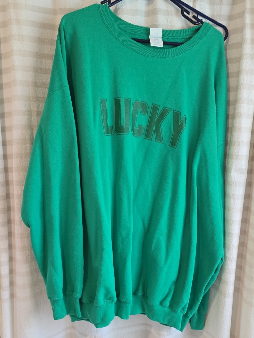 Port and Company Green "LUCKY" Crewneck Sweater